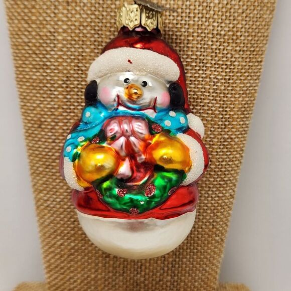 Thomas Pacconi Blown Glass Snowman Christmas Ornament Museum Series - Picture 1 of 8